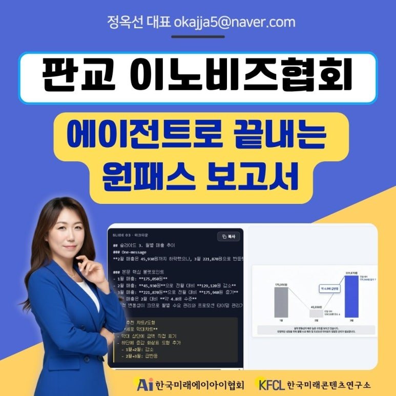 챗GPT강사 정옥선이 알려주는 생성형AI로 보고서 쓰고 노트북LM · 코덱스 PPT 스킬 확용법